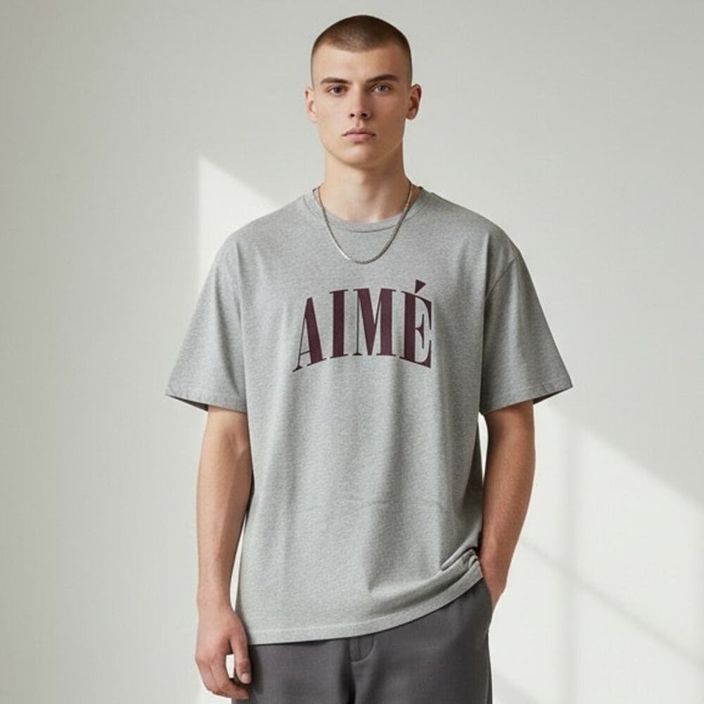 Aime Leon Dore Logo Slub Cotton Tee Men's Sz XXL Gray Short Sleeves Streetwear